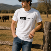 Stay Salty Men's White T-Shirt | Premium Cotton