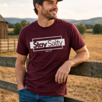 Stay Salty Men's Maroon T-Shirt | Premium Cotton