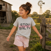 Stay Salty Kids' Light Grey T-Shirt